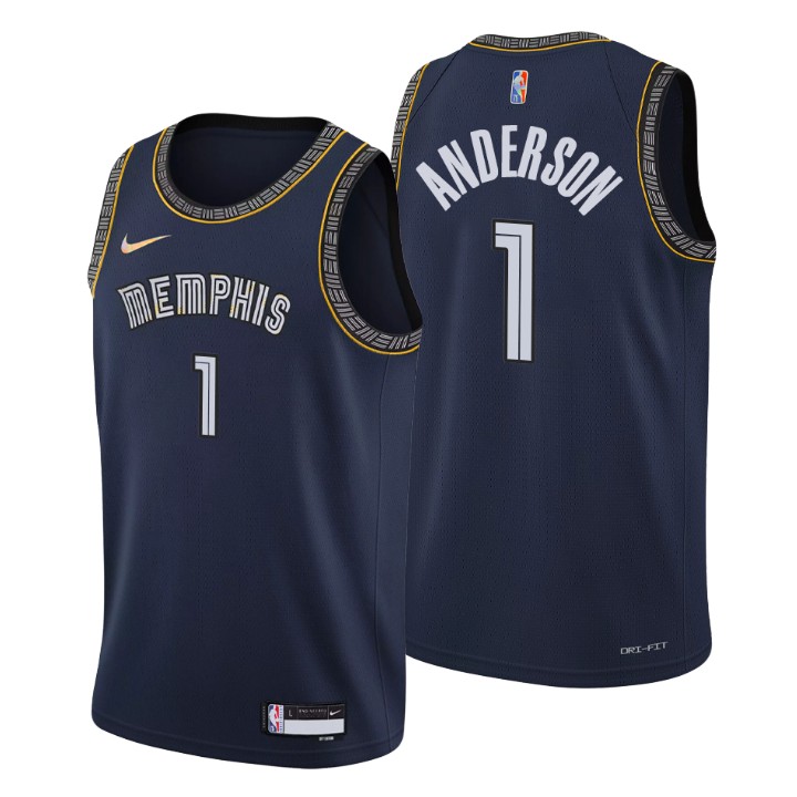 Memphis Grizzlies #1 Kyle Anderson Men's Nike Navy 2021/22 Swingman NBA Jersey - City Edition