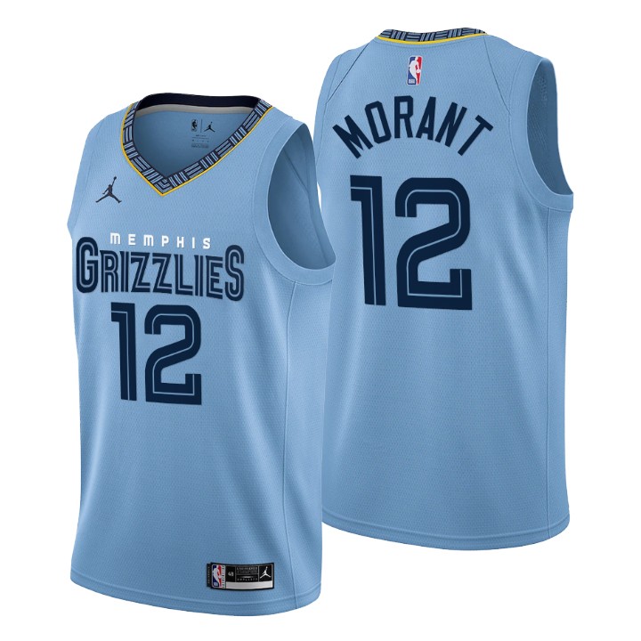 Nike Grizzlies #12 Ja Morant Men's 2022-23 Statement Edition NBA Jersey - Blue