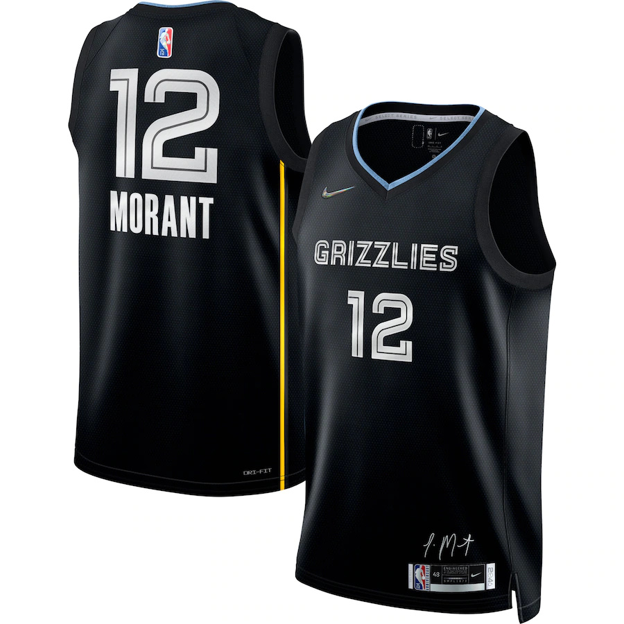 Nike Grizzlies #12 Ja Morant Men's Black Select Series Rookie of the Year - Swingman Jersey