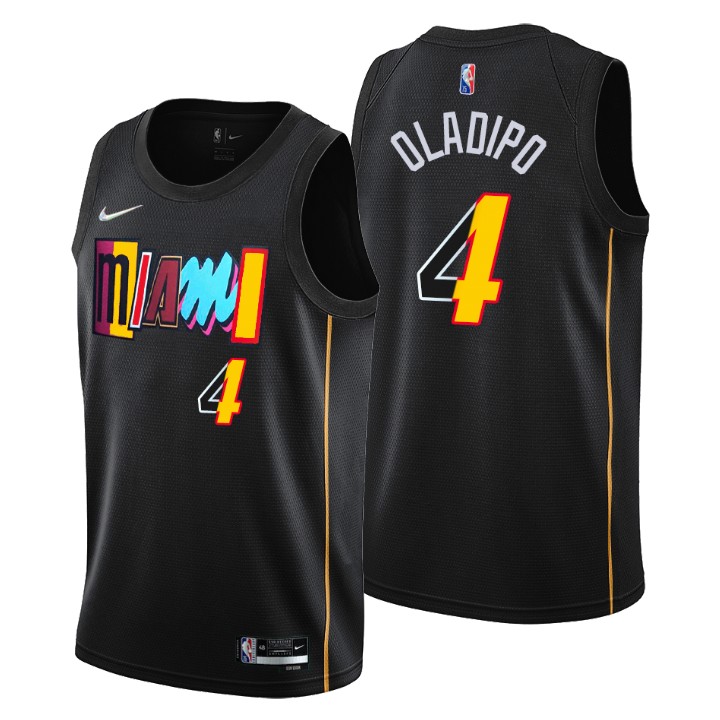 Miami Heat #4 Victor Oladipo Men's Nike Black 2021/22 Swingman NBA Jersey - City Edition