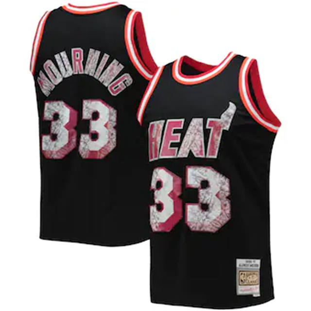 Nike Heat #33 Alonzo Mourning Mitchell & Ness 1996-97 Hardwood Classics NBA 75th Anniversary Diamond Swingman Jersey - Black