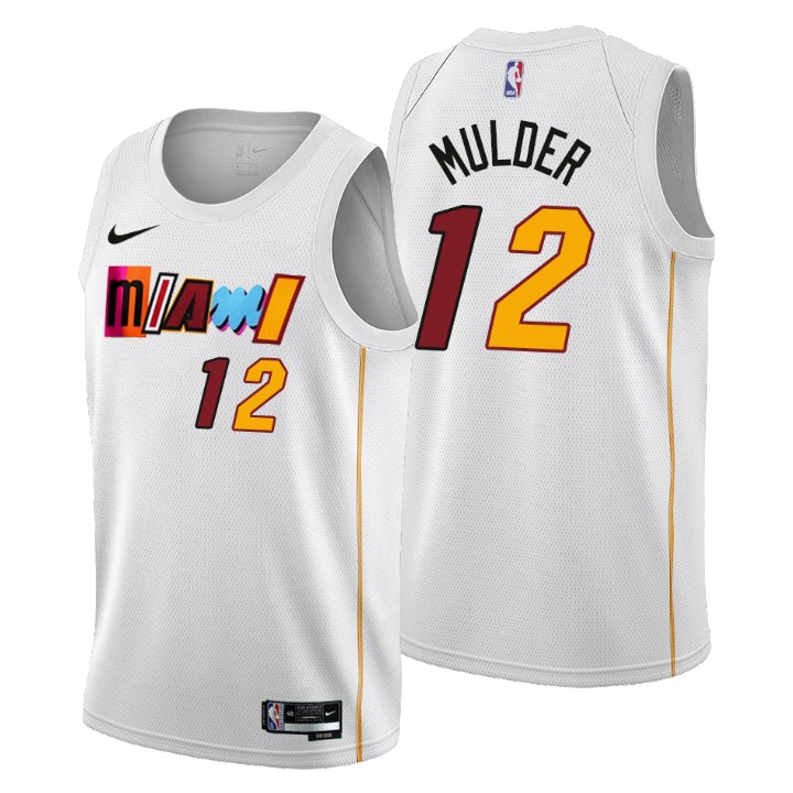 Nike Heat #12 Mychal Mulder Men's 2022-23 City Edition NBA Jersey - Cherry Blossom White