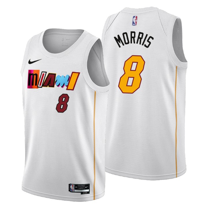 Nike Heat #8 Markieff Morris Men's 2022-23 City Edition NBA Jersey - Cherry Blossom White