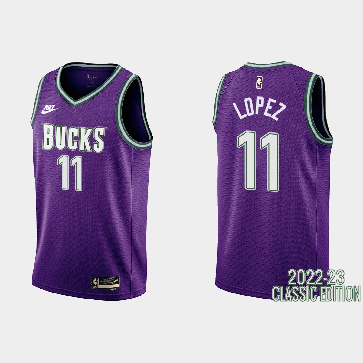 Milwaukee Bucks #11 Brook Lopez Purple Men's Nike NBA 2022-23 Classic Edition Jersey