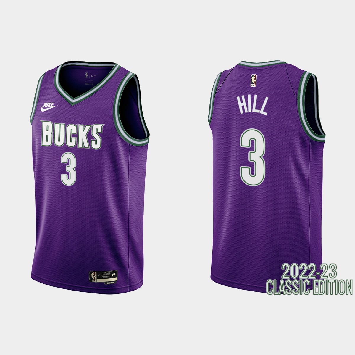 Milwaukee Bucks #3 George Hill Purple Men's Nike NBA 2022-23 Classic Edition Jersey