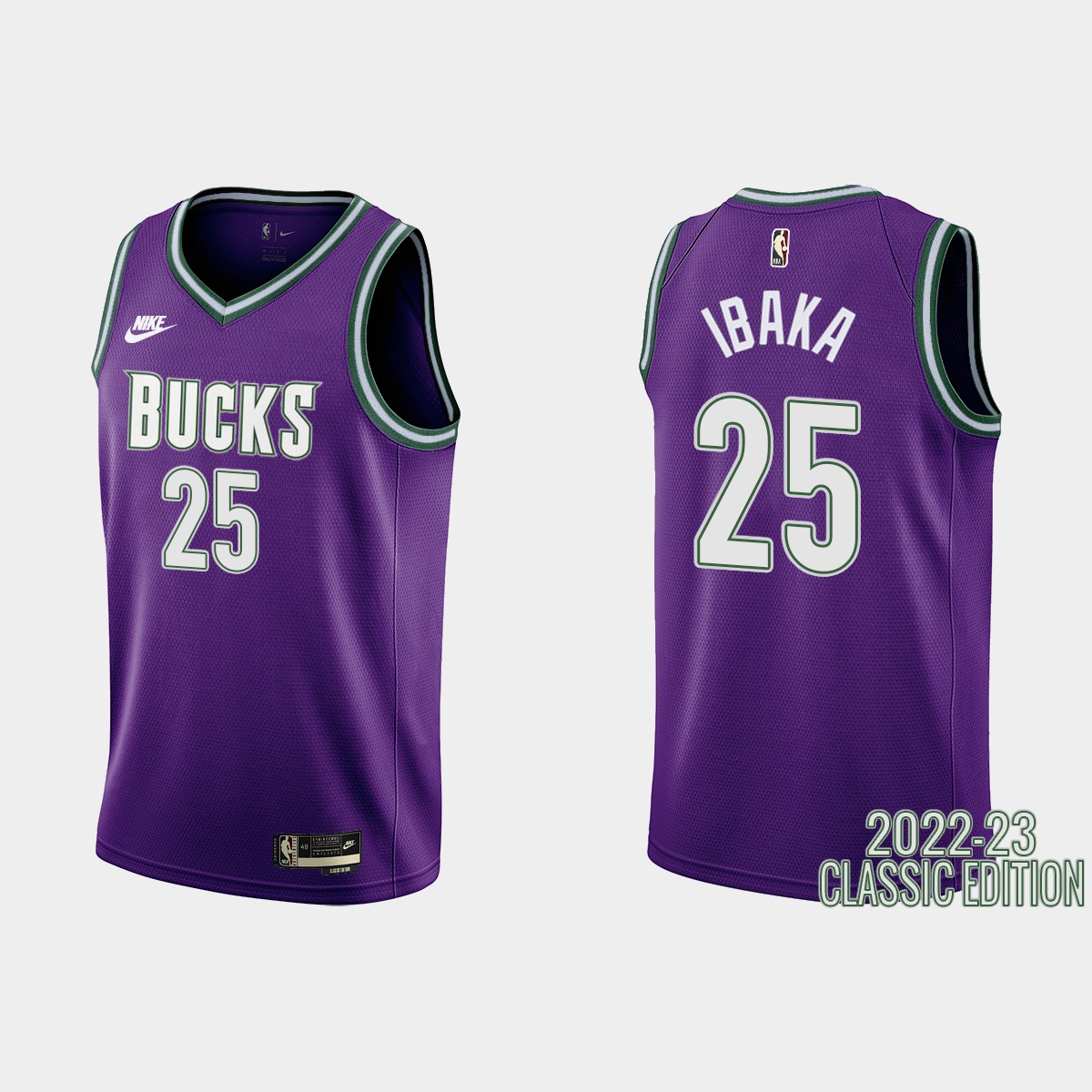 Milwaukee Bucks #25 Serge Ibaka Purple Men's Nike NBA 2022-23 Classic Edition Jersey