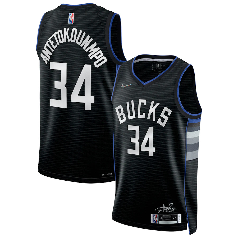 Milwaukee Bucks #34 Giannis Antetokounmpo Black Men's Nike 2022 Select Series MVP Swingman - Jersey