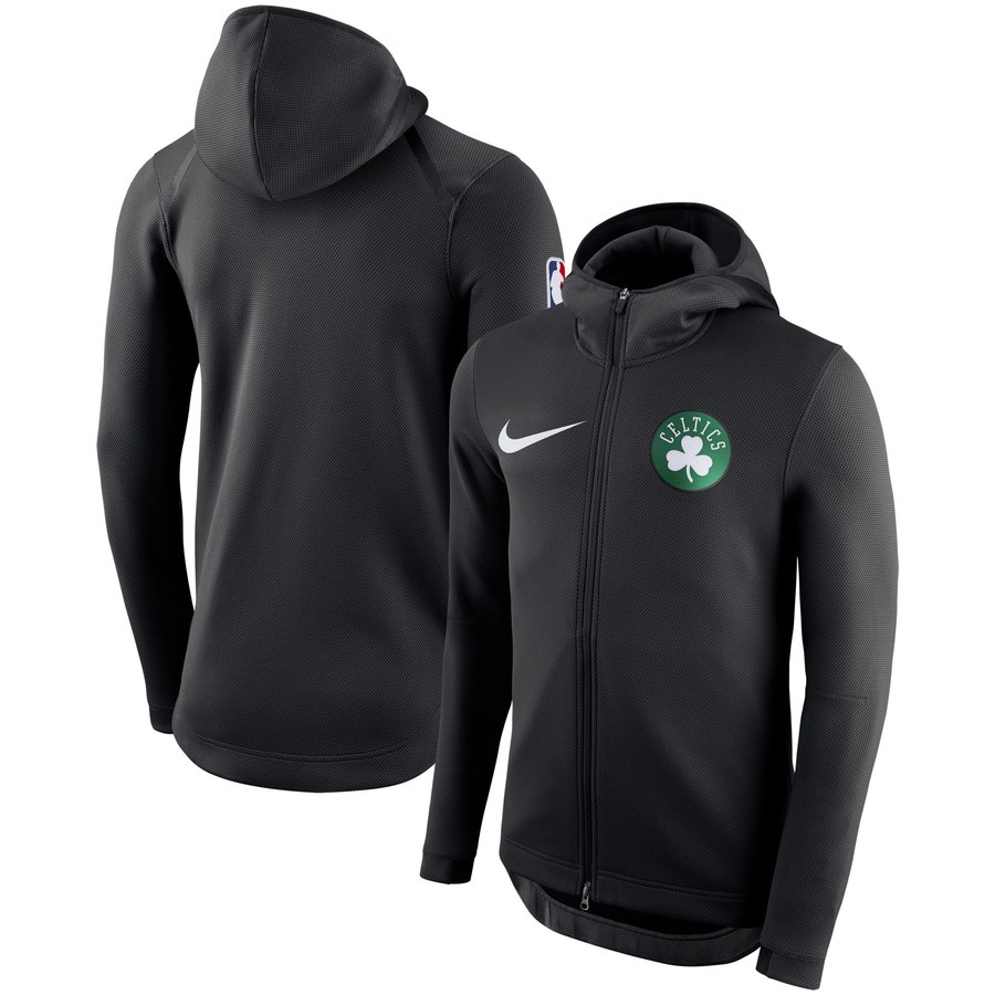 Boston Celtics Nike Showtime Therma Flex Performance Full-Zip Hoodie Black