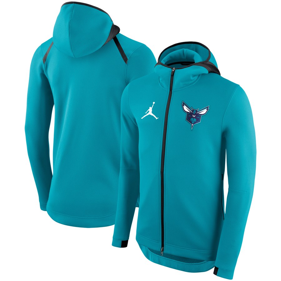 Charlotte Hornets Nike Showtime Therma Flex Performance Full-Zip Hoodie Aqua