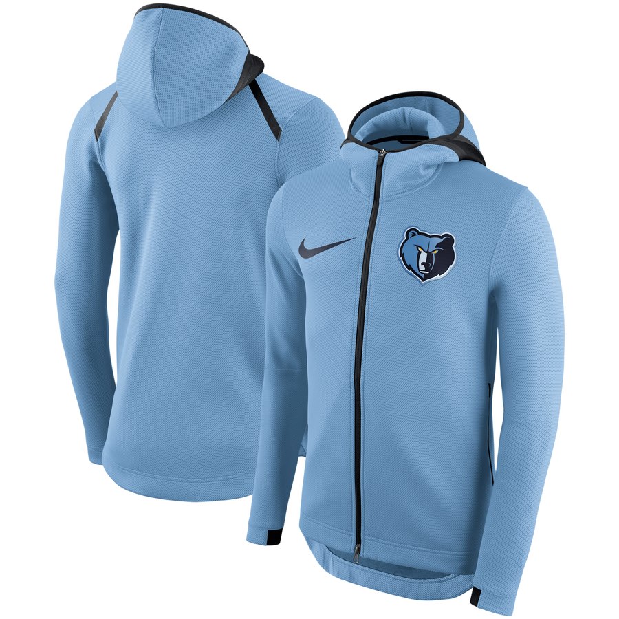 Memphis Grizzlies Nike Showtime Therma Flex Performance Full-Zip Hoodie Light Blue