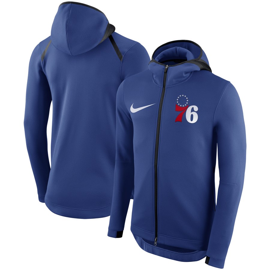 Philadelphia 76ers Nike Showtime Therma Flex Performance Full-Zip Hoodie Royal