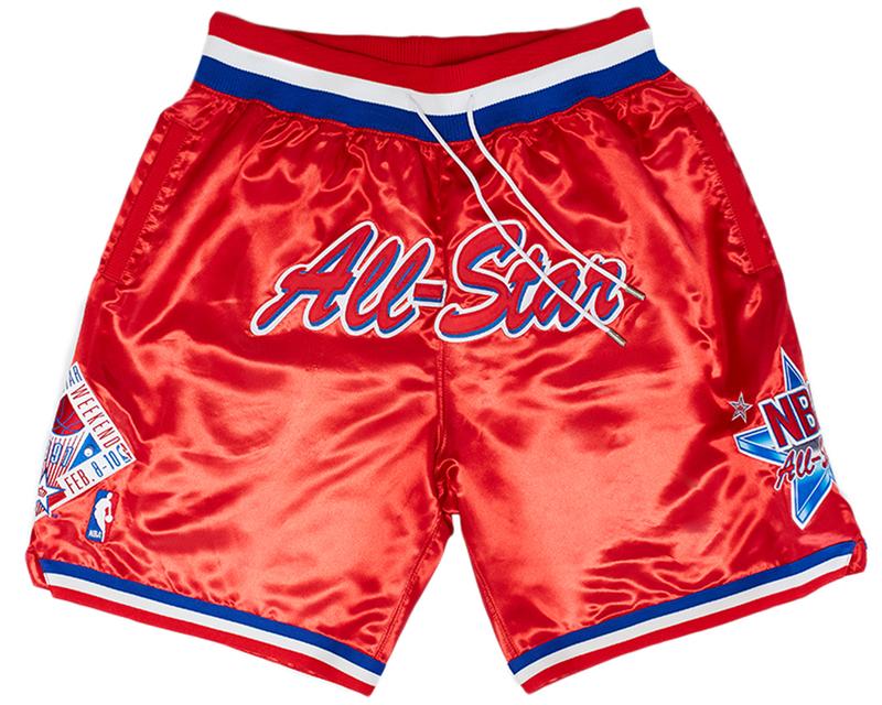 1991 All-Star West Shorts (Red) JUST DON By Mitchell & Ness