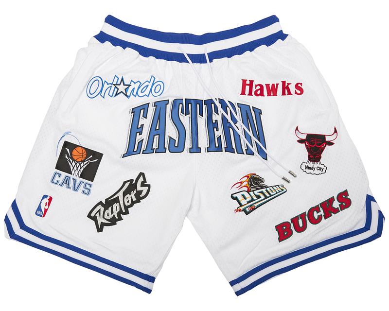 Eastern Conference Shorts (White) JUST DON By Mitchell & Ness