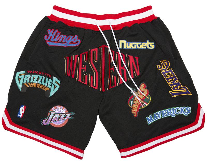 Western Conference Shorts (Black) JUST DON By Mitchell & Ness