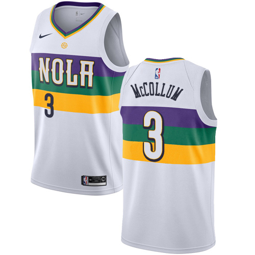 Nike Pelicans #3 C.J. McCollum White NBA Swingman City Edition 2018/19 Jersey