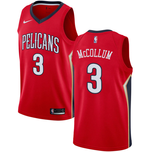 Nike Pelicans #3 C.J. McCollum Red NBA Swingman Statement Edition Jersey