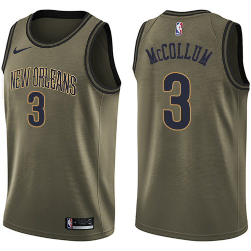 Nike Pelicans #3 C.J. McCollum Green Salute to Service NBA Swingman Jersey