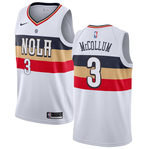 Nike Pelicans #3 C.J. McCollum White NBA Swingman Earned Edition Jersey