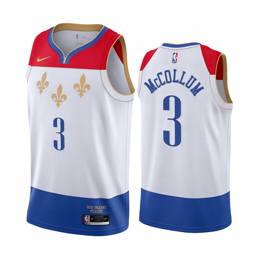 Nike Pelicans #3 C.J. McCollum White NBA Swingman 2020-21 City Edition Jersey