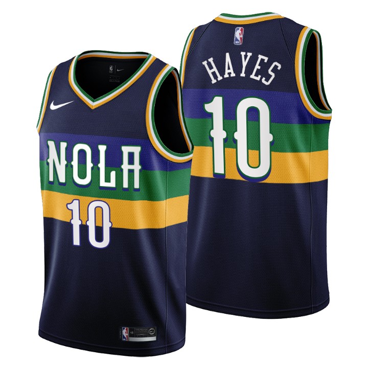 Nike Pelicans #10 Jaxson Hayes Men's 2022-23 City Edition NBA Jersey - Cherry Blossom Navy