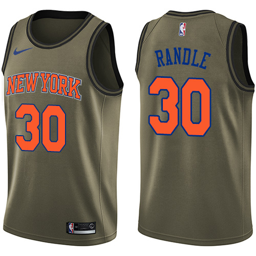 Nike Knicks #30 Julius Randle Green NBA Swingman Salute to Service Jersey