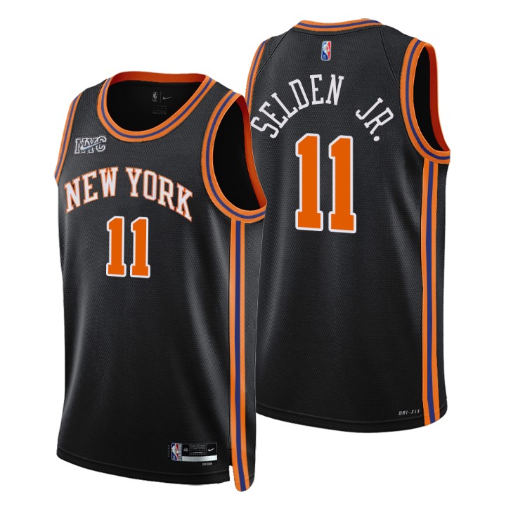 New York Knicks #11 Wayne Selden Jr. Men's Nike Black 2021/22 Swingman NBA Jersey - City Edition