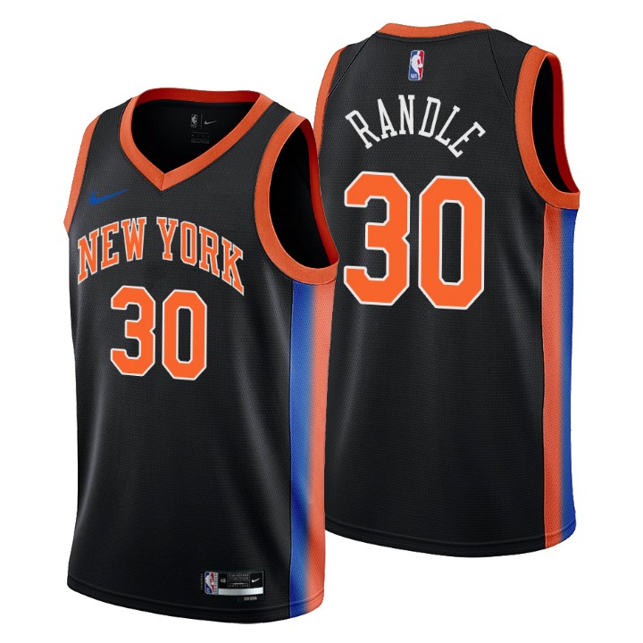 Nike Knicks #30 Julius Randle Men's 2022-23 City Edition NBA Jersey - Cherry Blossom Black