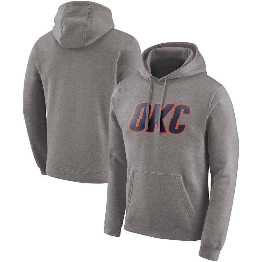 Oklahoma City Thunder Nike Earned Edition Logo Essential Pullover Hoodie Gray