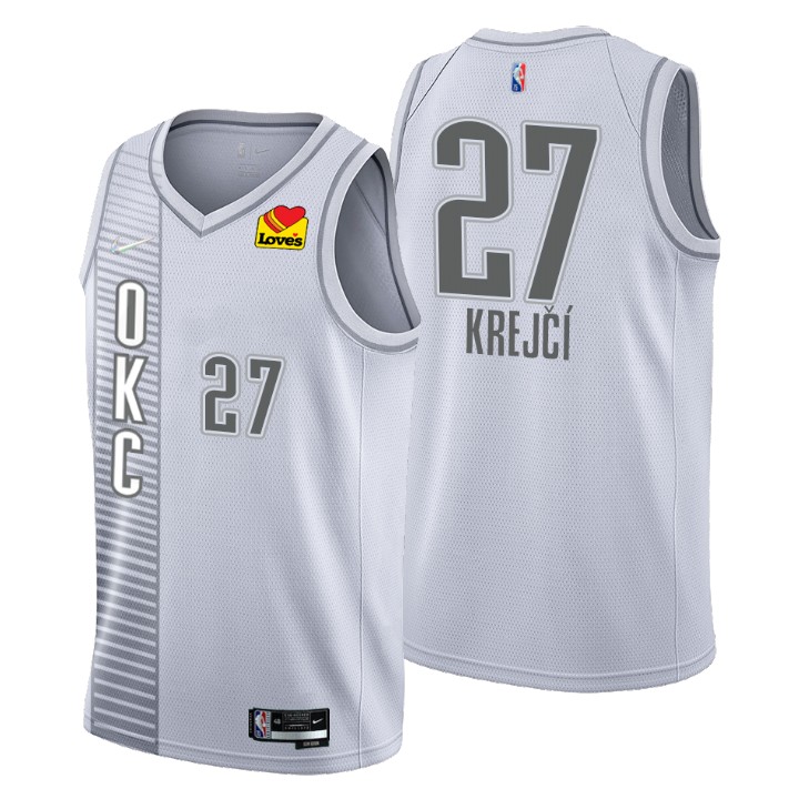 Oklahoma City Thunder #27 Vit Krejci Men's Nike Gray 2021/22 Swingman NBA Jersey - City Edition