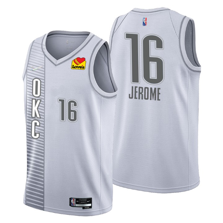 Oklahoma City Thunder #16 Ty Jerome Men's Nike Gray 2021/22 Swingman NBA Jersey - City Edition