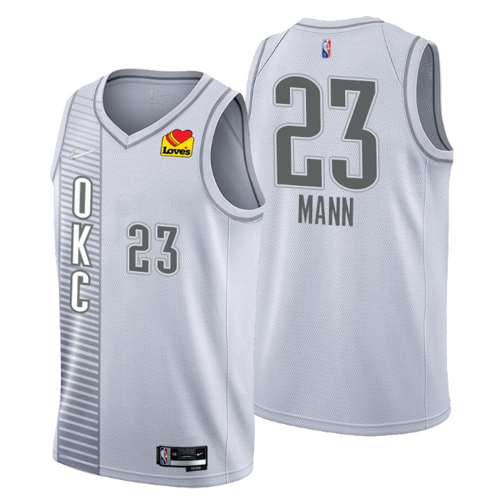 Oklahoma City Thunder #23 Tre Mann Men's Nike Gray 2021/22 Swingman NBA Jersey - City Edition