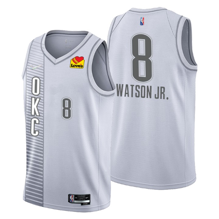 Oklahoma City Thunder #8 Paul Watson Jr. Men's Nike Gray 2021/22 Swingman NBA Jersey - City Edition