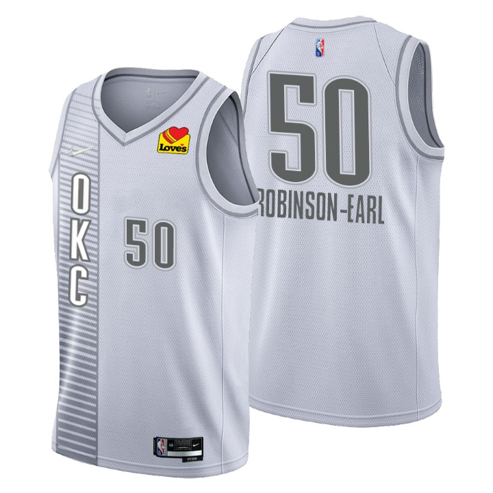 Oklahoma City Thunder #50 Jeremiah Robinson-Earl Men's Nike Gray 2021/22 Swingman NBA Jersey - City Edition