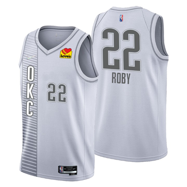 Oklahoma City Thunder #22 Isaiah Roby Men's Nike Gray 2021/22 Swingman NBA Jersey - City Edition