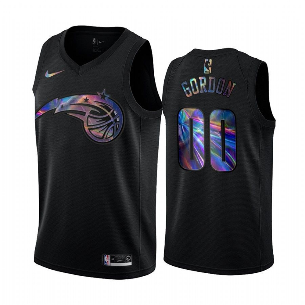 Nike Magic #00 Aaron Gordon Men's Iridescent Holographic Collection NBA Jersey - Black