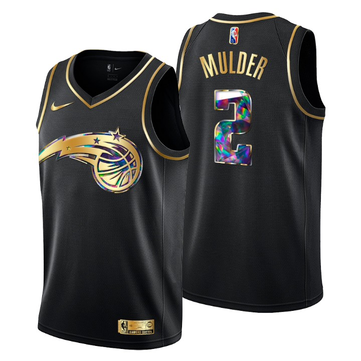 Orlando Magic #2 Mychal Mulder Men's Golden Edition Diamond Logo 2021/22 Swingman Jersey - Black