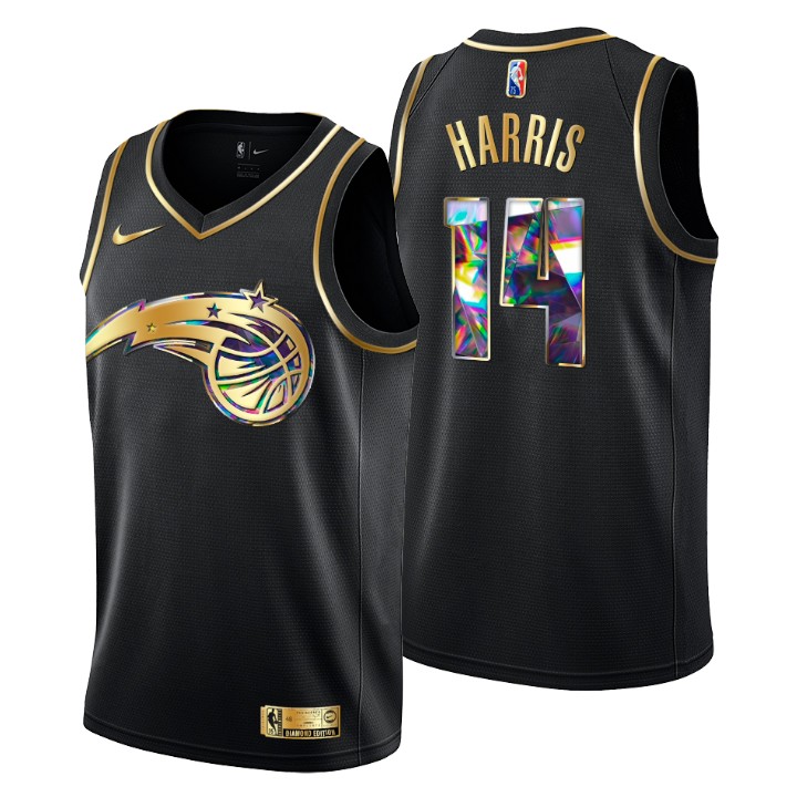 Orlando Magic #14 Gary Harris Men's Golden Edition Diamond Logo 2021/22 Swingman Jersey - Black