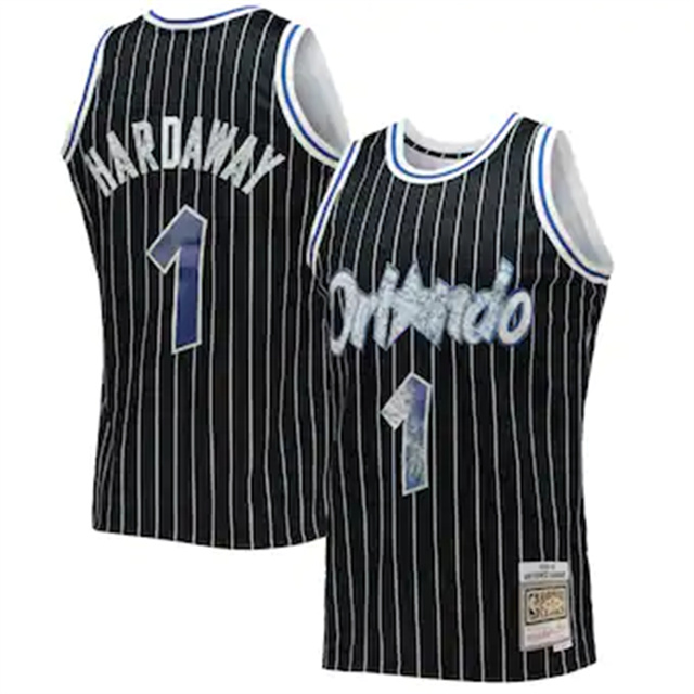 Nike Magic #1 Penny Hardaway Mitchell & Ness 1996-97 Hardwood Classics NBA 75th Anniversary Diamond Swingman Jersey - Black