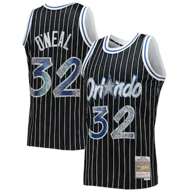 Nike Magic #32 Shaquille O'Neal Mitchell & Ness 1996-97 Hardwood Classics NBA 75th Anniversary Diamond Swingman Jersey - Black