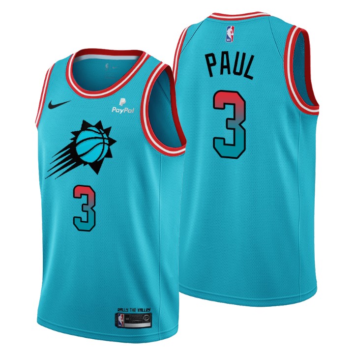 Nike Suns #3 Chris Paul Men's 2022-23 City Edition NBA Jersey - Cherry Blossom Blue