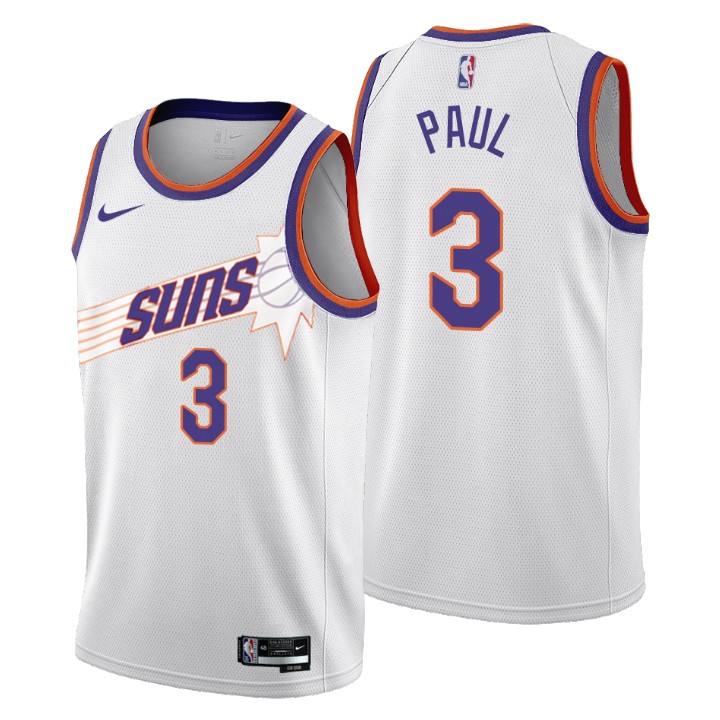 Nike Suns #3 Chris Paul Men's 2022-23 City Edition NBA Jersey - Cherry Blossom White