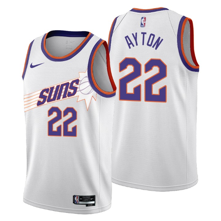 Nike Suns #22 Deandre Ayton Men's 2022-23 City Edition NBA Jersey - Cherry Blossom White