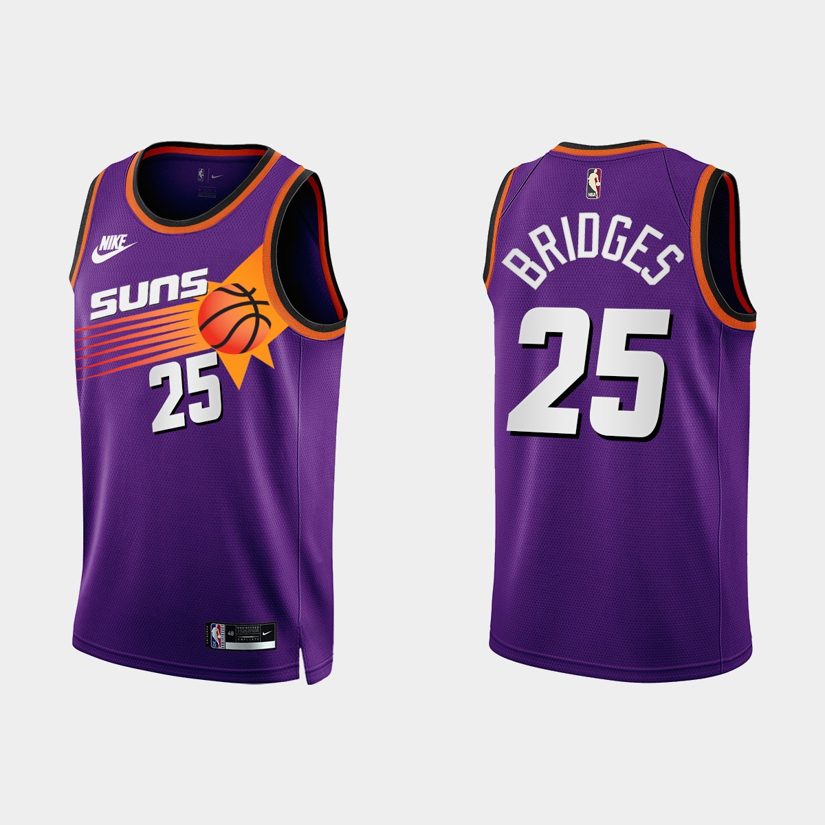 Phoenix Suns #25 Mikal Bridges Purple Men's Nike NBA 2022-23 Classic Edition Jersey