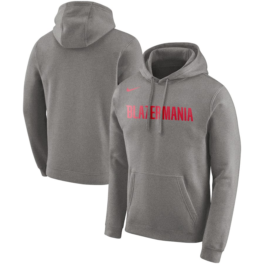 Portland Trail Blazers Nike Earned Edition Logo Essential Pullover Hoodie Gray