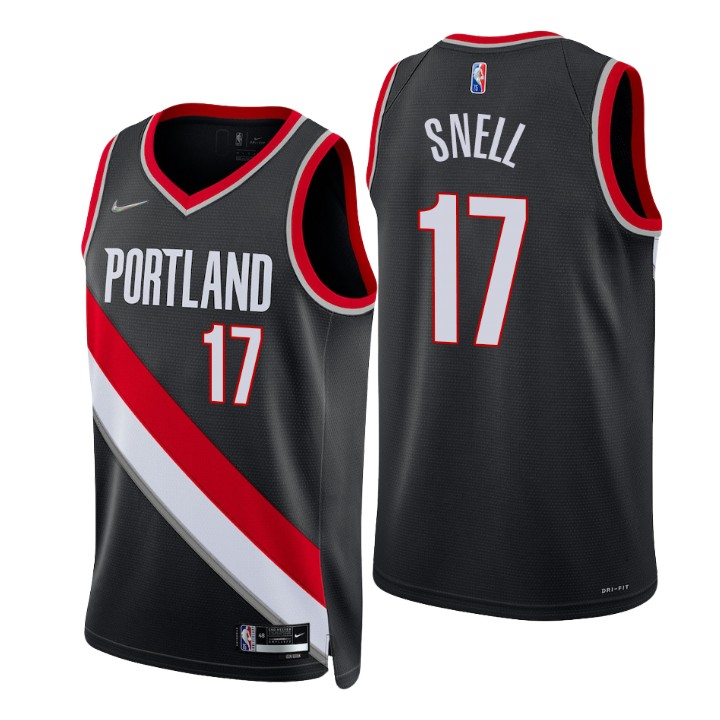 Nike Blazers #17 Tony Snell Black Men's 2021-22 NBA 75th Anniversary Diamond Swingman Jersey - Icon Edition