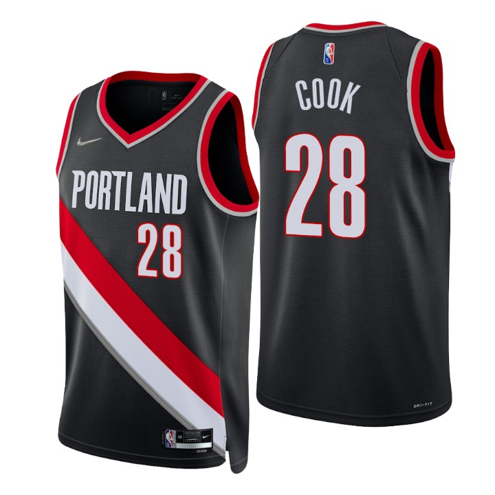 Nike Blazers #28 Quinn Cook Black Men's 2021-22 NBA 75th Anniversary Diamond Swingman Jersey - Icon Edition