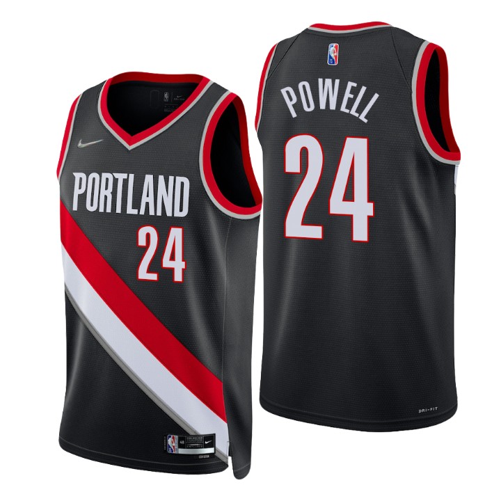 Nike Blazers #24 Norman Powell Black Men's 2021-22 NBA 75th Anniversary Diamond Swingman Jersey - Icon Edition