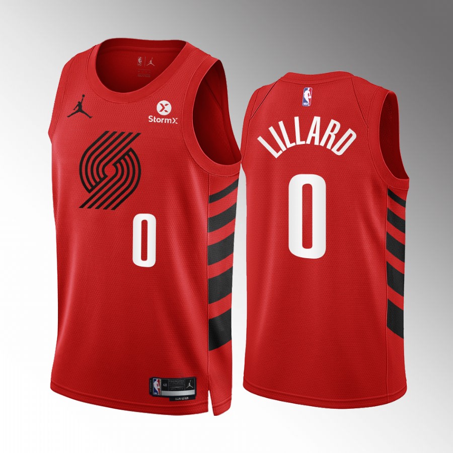 Portland Trail Blazers #0 Damian Lillard Red NBA Men's Nike Statement Edition Swingman Jersey