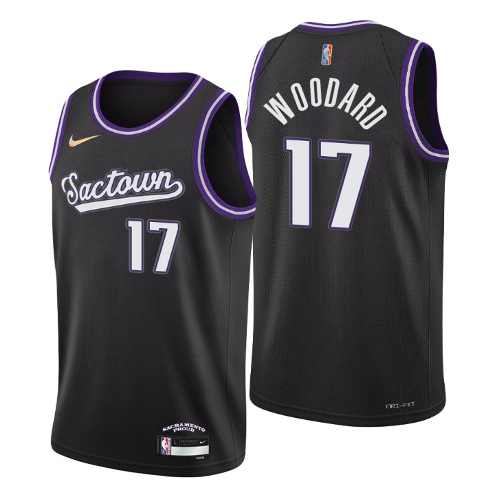 Sacramento Kings #17 Robert Woodard II Men's Nike Black 2021/22 Swingman NBA Jersey - City Edition