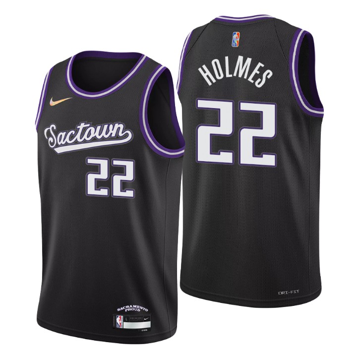 Sacramento Kings #22 Richaun Holmes Men's Nike Black 2021/22 Swingman NBA Jersey - City Edition